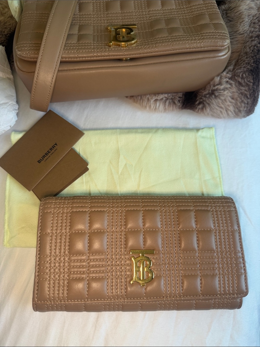 Burberry Tan Quilted Wallet